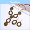 Water Chic Geometric Drop Necklace Set With Alloy Pendant And Chain Spring For