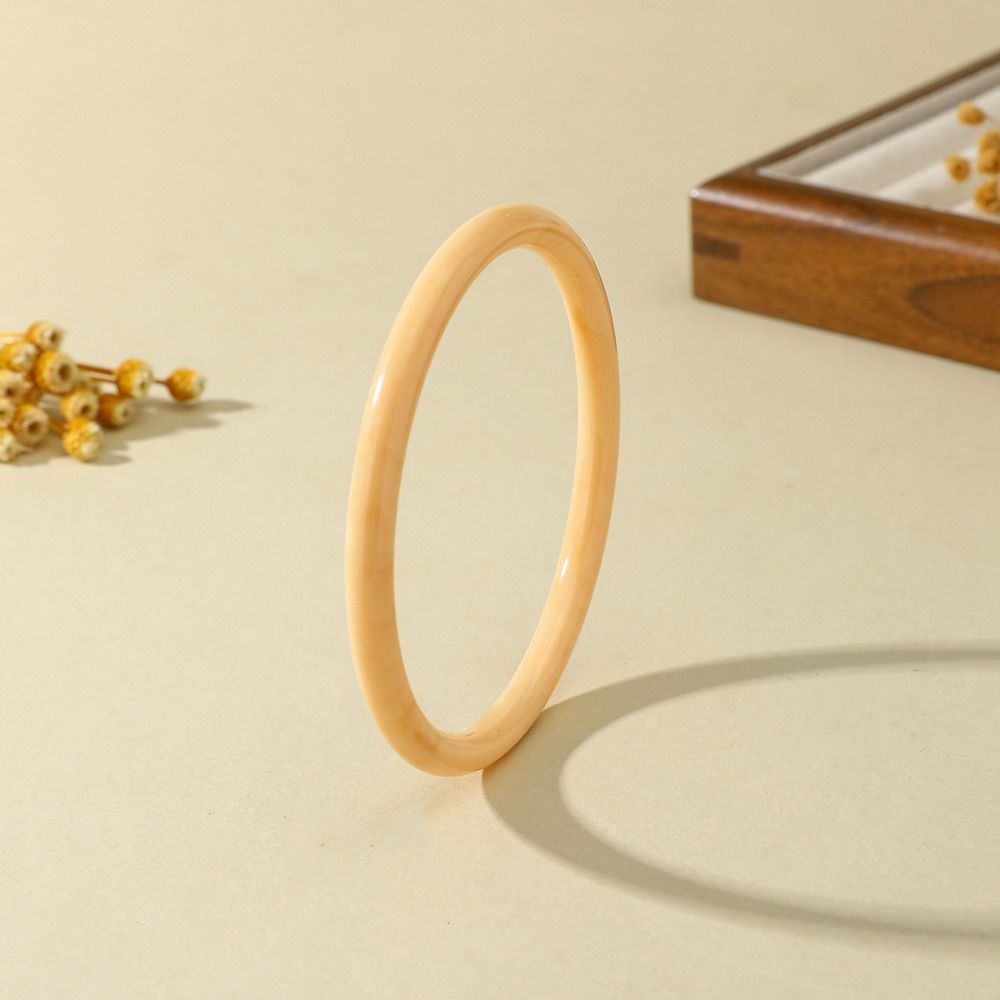 4Pcs/Set Round Stackable Bangle Multicolor Acrylic Cuff Minimalist Resin Bracelet  For Women