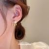 Silver needle zircon diamond pearl claw earrings Japanese and Korean niche design temperament stud earrings simple earrings women