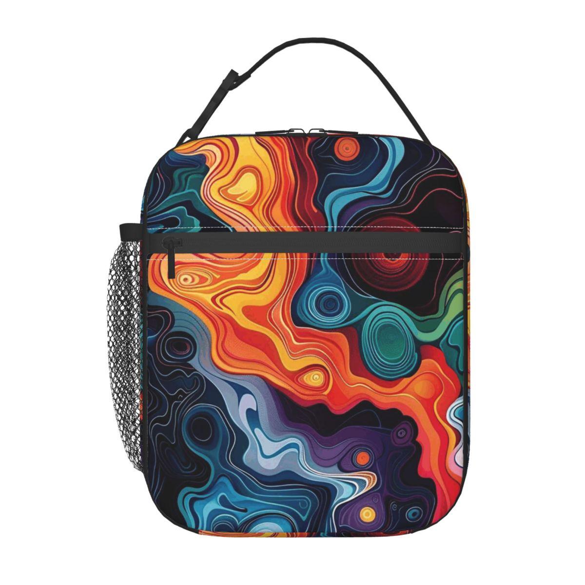 

Vibrant Colorful Pattern Insulated Lunch Bag for Women Office Cooler Thermal Food Box Tote Leakproof Lunch Boxes Container One Size