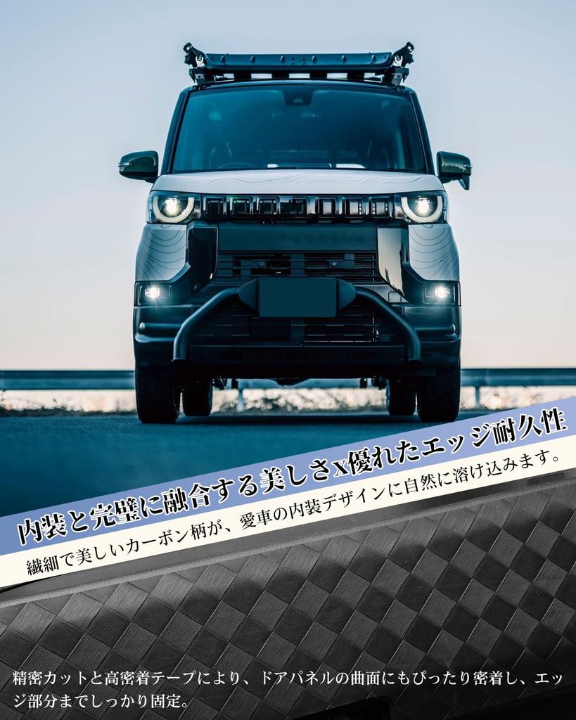 Ruiya 2025 New Mitsubishi Delica Mini Kick Guard Model New Delica Mini Door Kick Door Trim Delica Mini BA Door Trim Kick Large Carbon Fiber Pattern