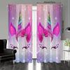 2 Pcs Pink unicorn horns print curtains,suitable for bedroom,living room kitchen decoration,home decoration,window decoration