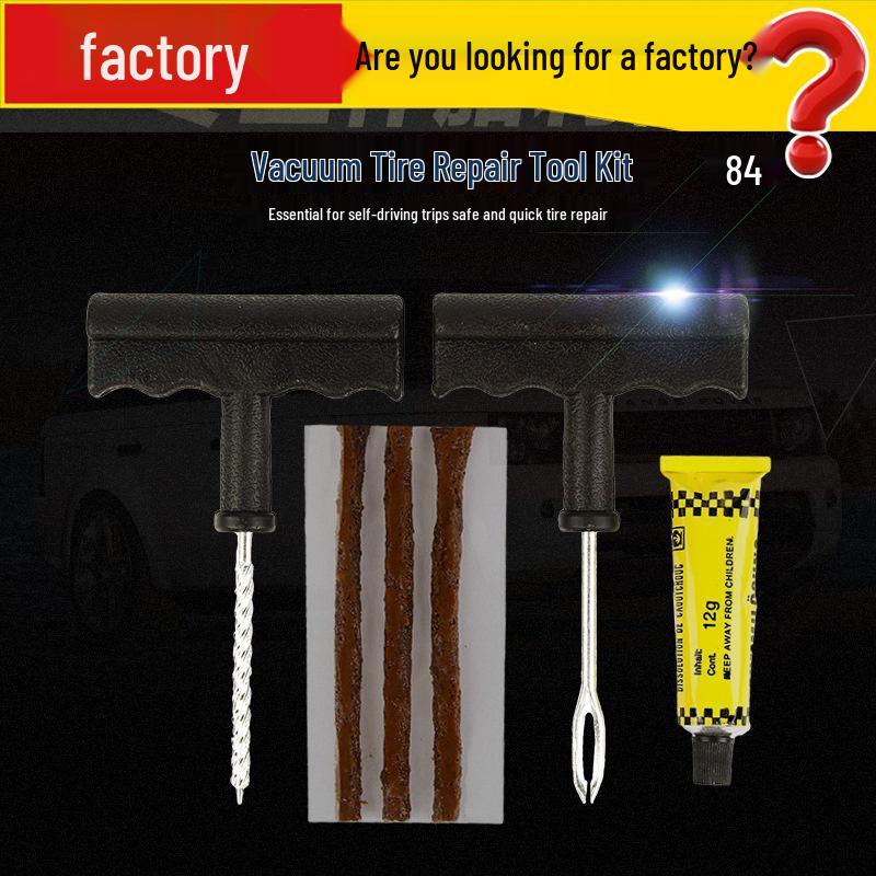 

Emergency Tire Repair Set with Glue and Strips for Cars and Motorcycles