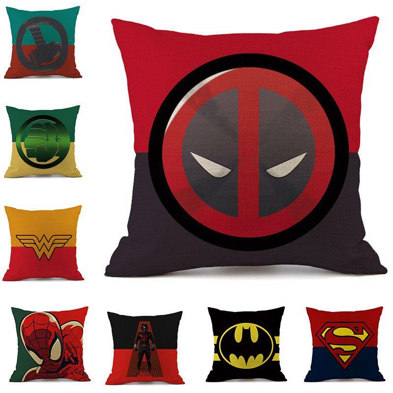 Elegante Superhelden Spiderman Ironman Superman Kissenbezug Mit Unsichtbarem Reißverschluss