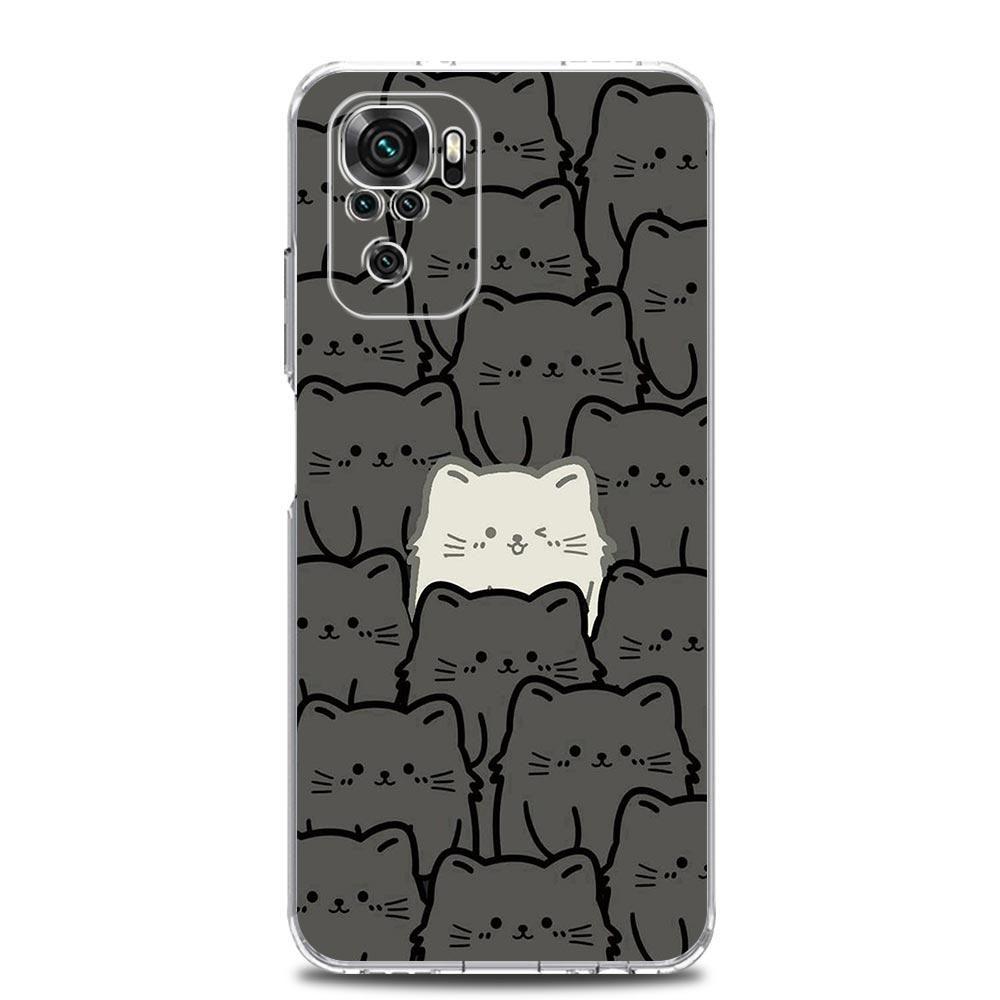 

Чехол для телефона Xiaomi Redmi Note 13 12 5G 9S 9 8 10 11 Pro Plus 4G 9T 13C 12C10C 9C 9A 7 прозрачный чехол с кошачьим принтом Redmi Note 9S