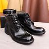 Fashion Men's British Style Ankle Boots Soft Handmade Genuine Leather Sole Windproof Comfortable Lace-up Winter Motorcycle Shoes