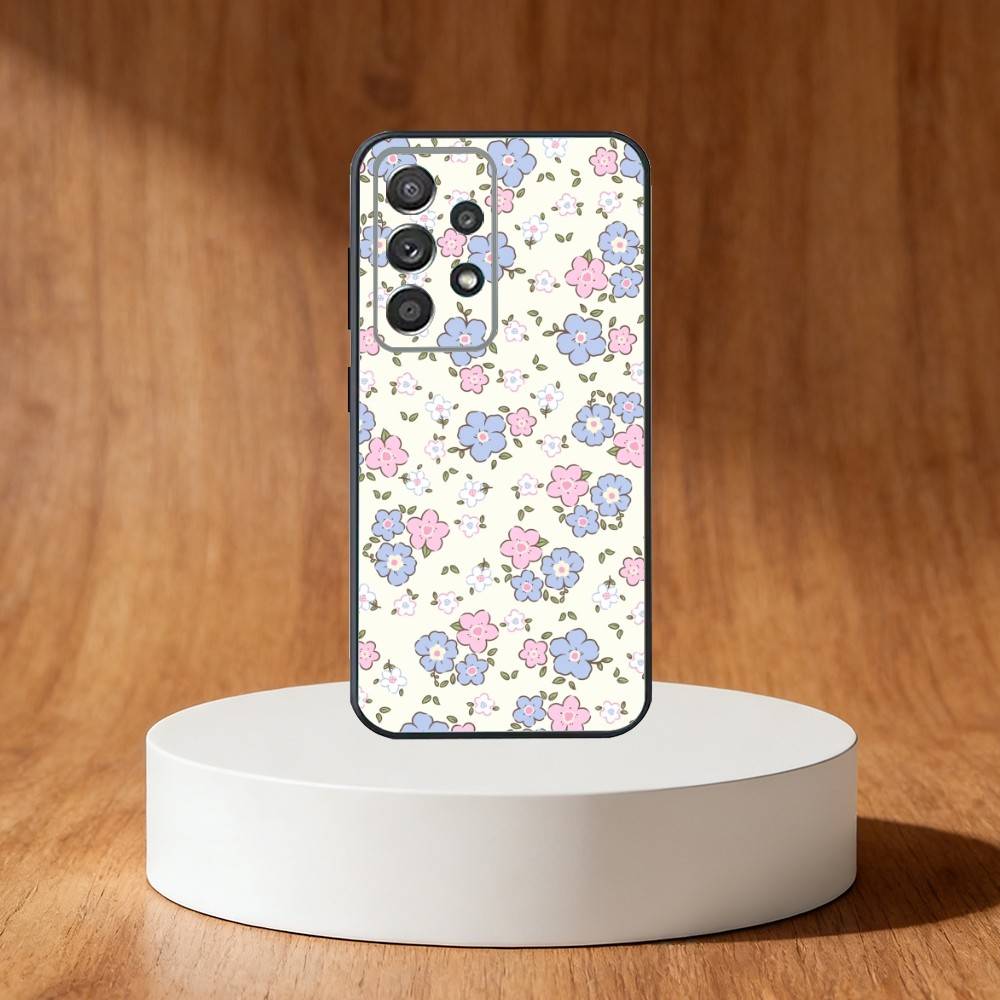 Ditsy Floral Phone Case For Samsung S25,S24,S21,S22,S23,S30,Ultra,S20,Plus,Fe,Note,10,9,5G Black Cover
