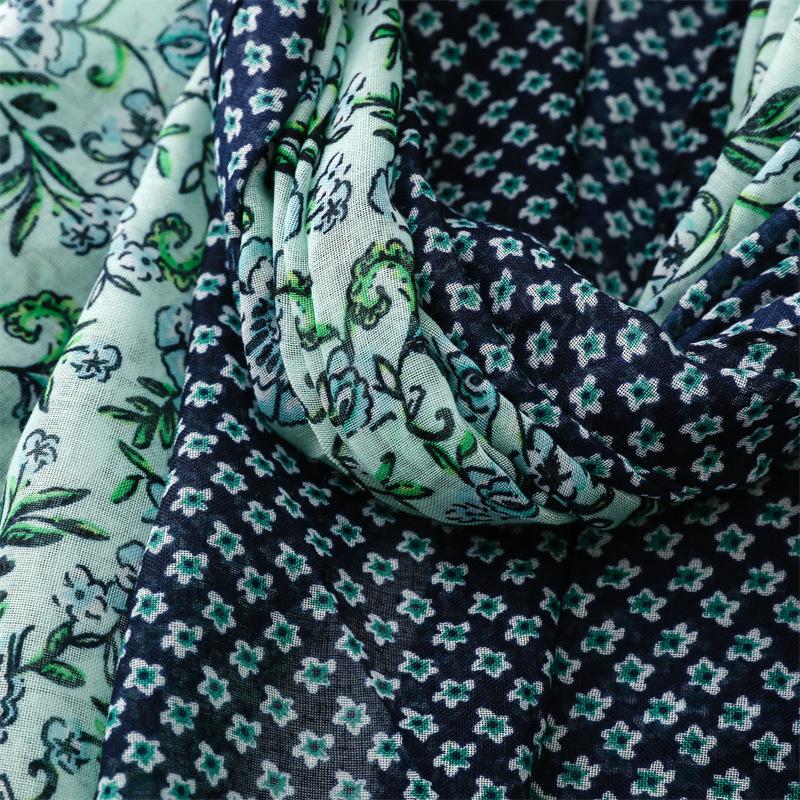 Bohemian Fashion Lovely Green Polka Floral Patchwork Tassel Viscose Shawl Scarf Wrap Pashmina Stole Bufandas Muslim Hijab