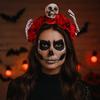Rose Flower Branch Hair Hoop Bat Halloween Flower Crown Headwear Halloween Headband  Ladies
