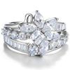 WUIHA Vintage 100% 925 Sterling Silver Lab Sapphire High Carbon Diamonds Gemstone Wedding Engagement Cocktail Ring Fine Jewelry