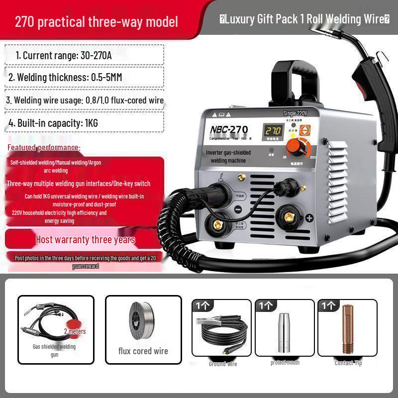 270 MIG/TIG/Stick Welder: 3-in-1 Household Machine, 220V for Small Projects