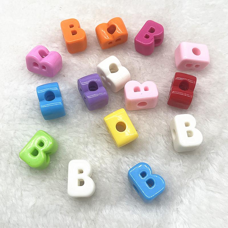 10pcs 20mm Mixed Alphabet Letter Beads Big Hole Charms Beads for Making Jewelry Diy Handmade Key Chain Accessories