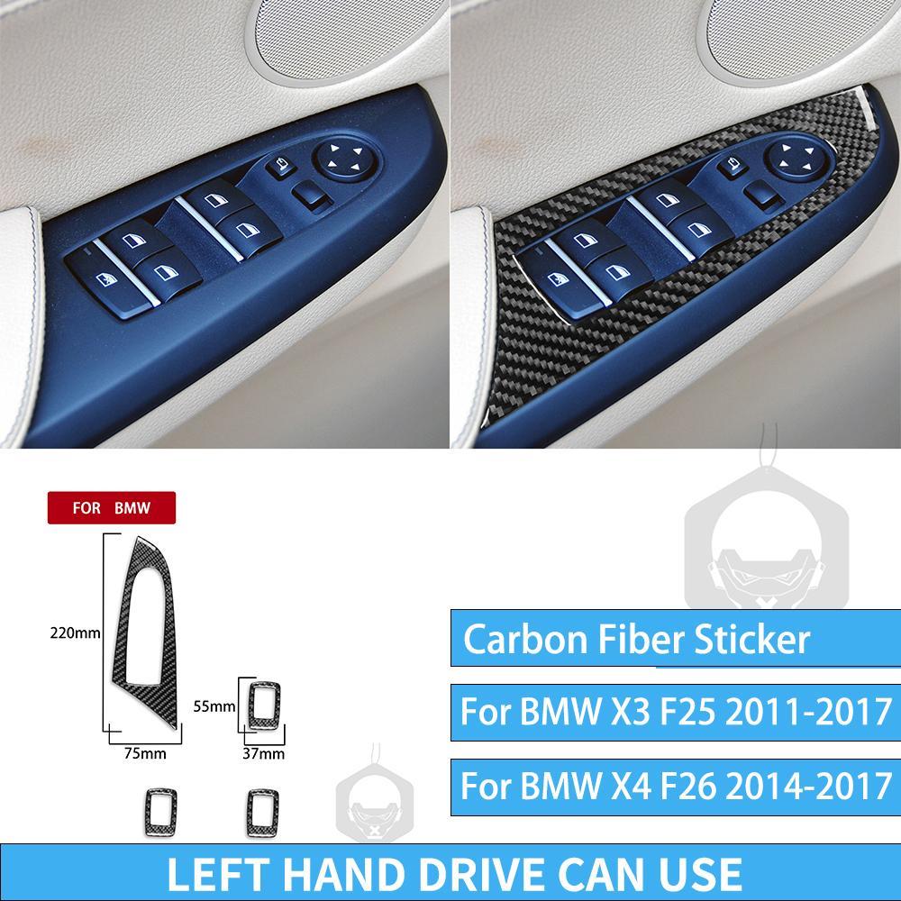 For BMW X3 F25 2011-2017 For X4 F26 2014-2017 Accessories Interior Dashboard Gear Outlet Full Set Kit Carbon Fiber Cover Sticker
