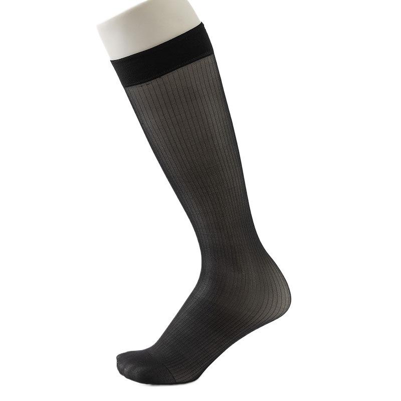 Socks, Silk Socks, Summer Thin Men's Socks, Business Black, Breathable, Anti-odor, Sexy Texture, Long Tube