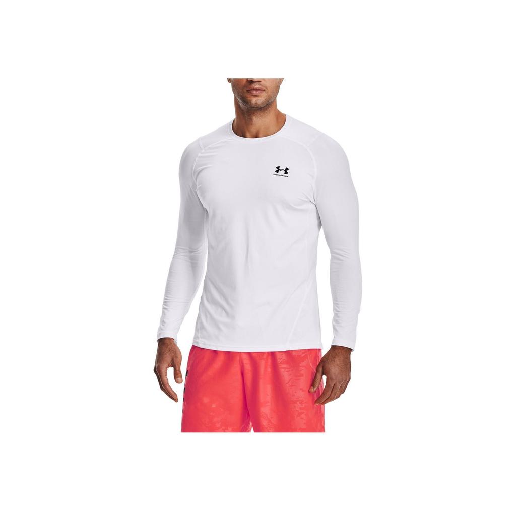 Under Armour Casual Slim Fit Long Sleeve T-Shirt Men Tops White 1361506-100