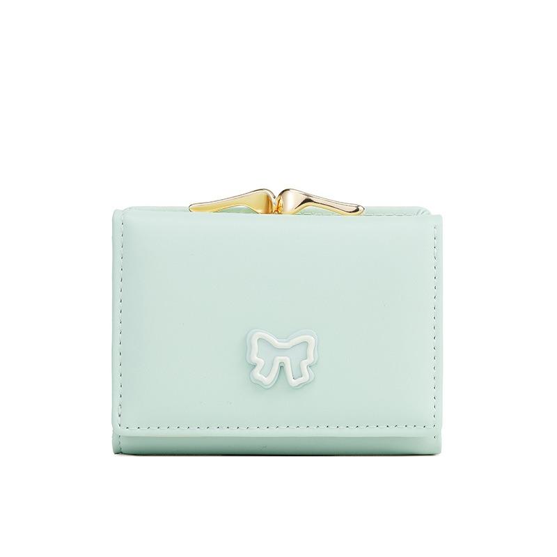 Women's Short Wallet Clip Card Bag Student Cute Small Fresh Change Bag Macaron Color Wallet Multi-card Space