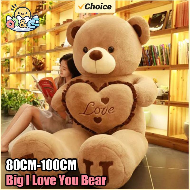 Ungiftig 80-100 cm Großer Ich Liebe Dich Bär Plüschtier Valentinstagsgeschenk Für KinderFreund Liebenswert Riesiger Kuscheliger Weicher Bär Puppe Liebhaber Bär Kinderspielzeug