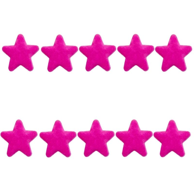 10Pcs 6.5CM Colorful Plush Star Appliques For Handmade Bag Garment Shoe Decoration Hair Accessories and Sewing Craft