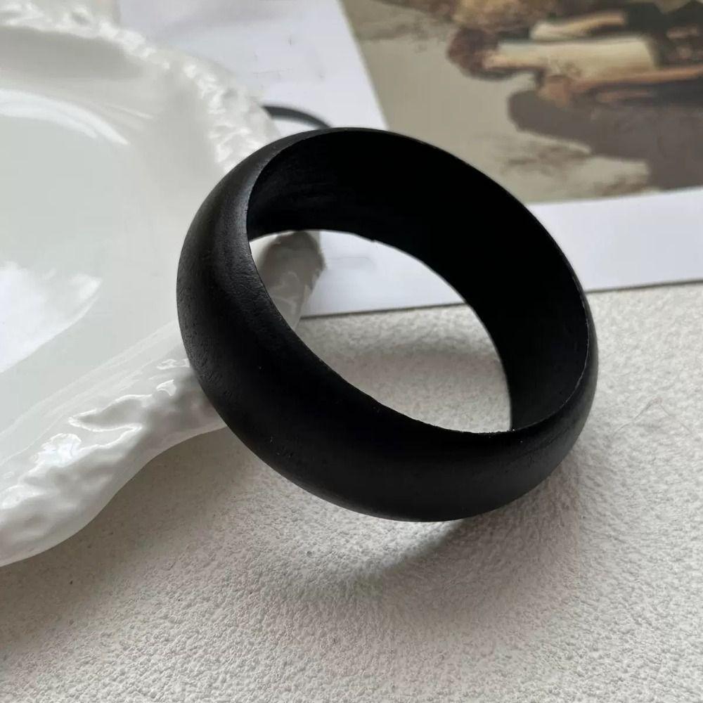 Vintage Resin Exaggerate Bangles Leopard Wood Hand Ring Temperament Chunky Bracelets Women  Gift