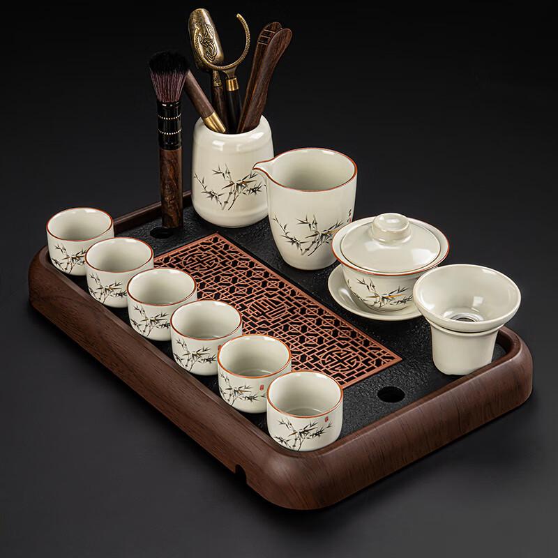 Lainuo Ruyao Tea Set with Gaiwan and Ebony Tray