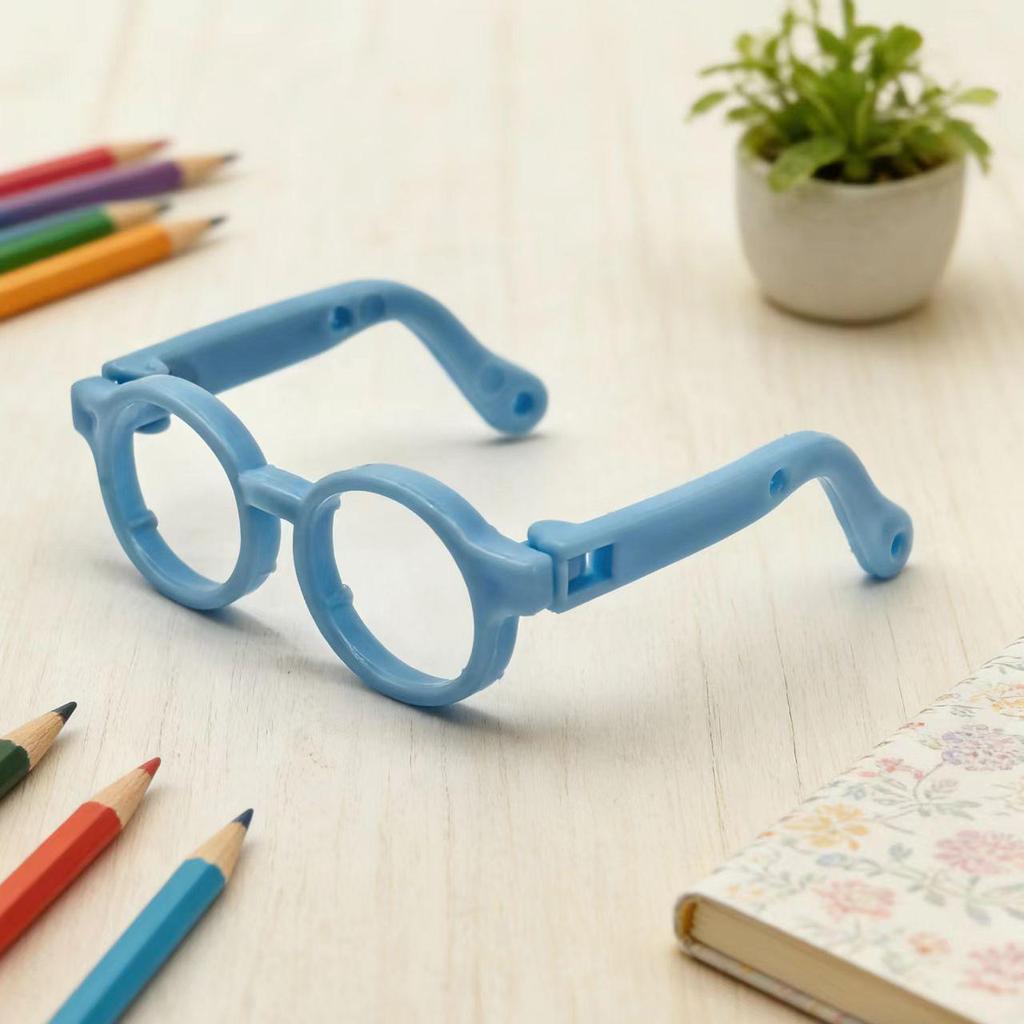 10cm & 20cm Cotton Plush Bear Glasses - Self-Deprecating Bear Doll Accessories