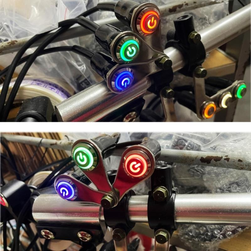 12V Universal Engine Kill Switch On Off Button Self-lock Switch Button Motorbike