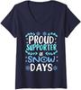 Proud Supporter Of Snow Days Funny Teacher Christmas Ladies' V-Neck Tshirt