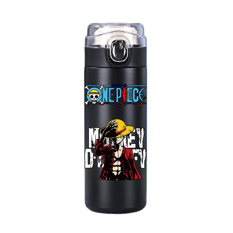 Bottiglia termica stampata Anime One Piece da 400 ml, in acciaio inox, a prova di perdite, per caffè, tè, latte, acqua