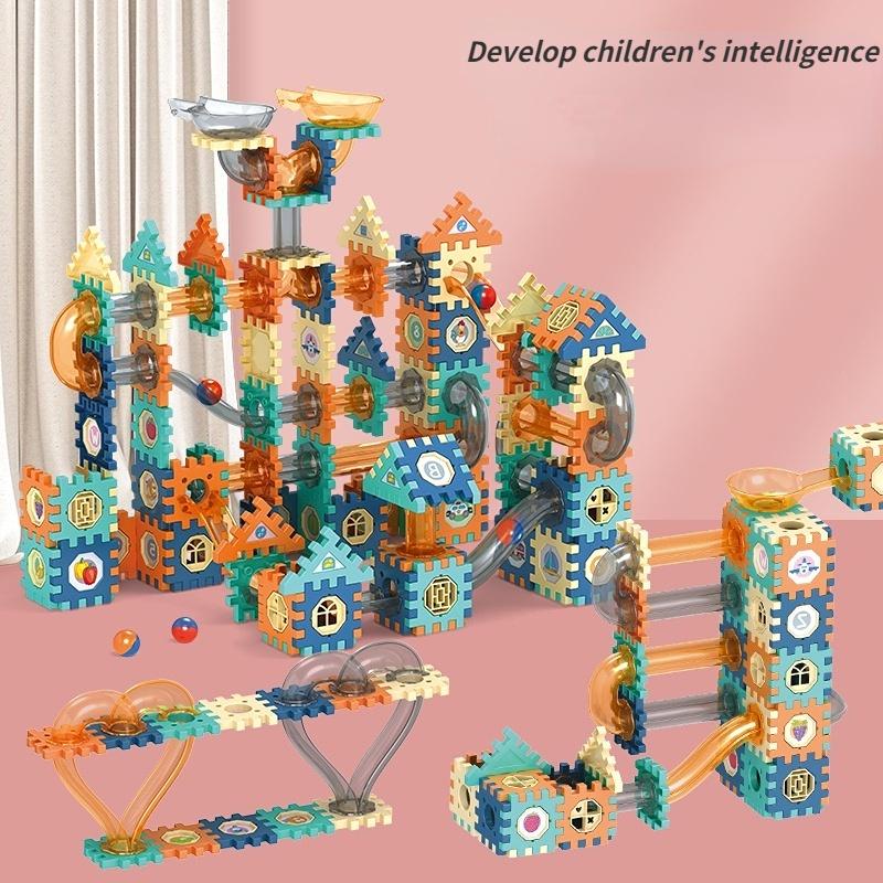 Iq Playground Plastic Slide Marble Run Building Blocks