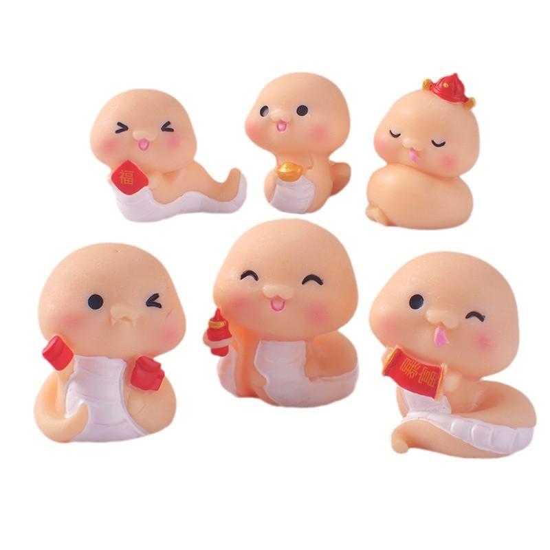 New Year's Wealth-attracting Decorative Item Cartoon Snake Year Small Decorative Item Fuwang Resin Handicraft