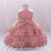 Girls Dress Wedding Newborn Baby Dress Christening Baptism Dresses with Cute Bow Toddlers Girl Birthday Party Ball Gown L2220