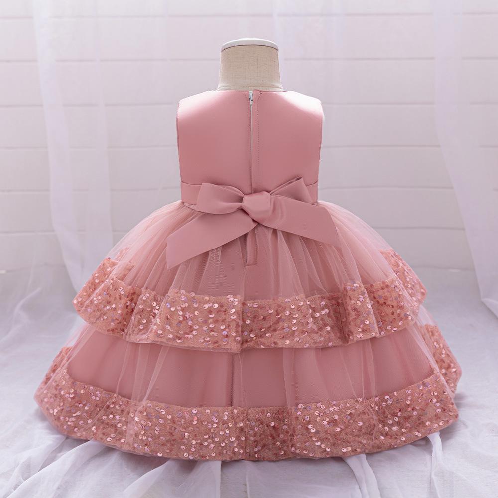 Girls Dress Wedding Newborn Baby Dress Christening Baptism Dresses with Cute Bow Toddlers Girl Birthday Party Ball Gown L2220
