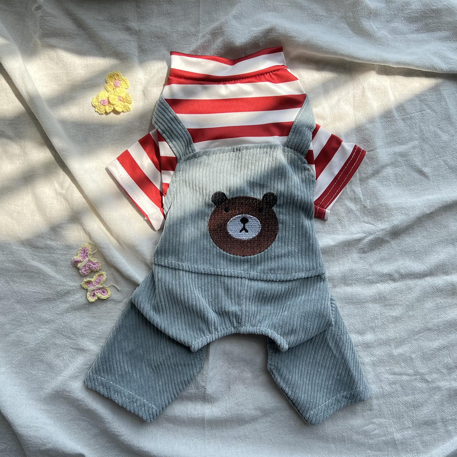 

Одежда для собак Весна и Осень новая полосатая одежда на четырех лапах Маленькая и средняя собака Тедди XXL