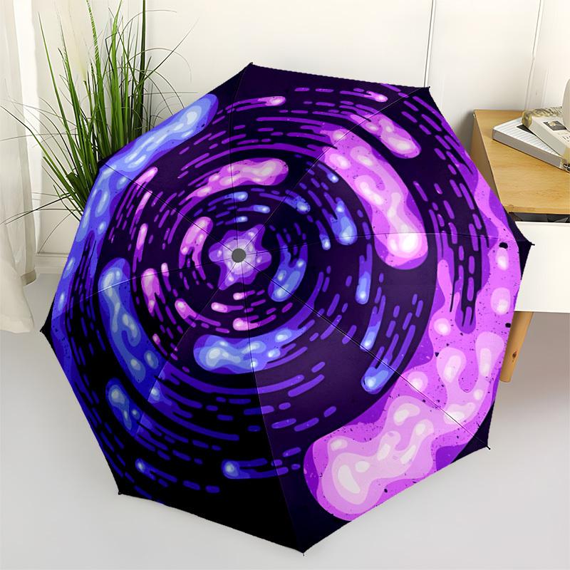 

1pc Cosmic Vortex Automatic Open/Close Umbrella - Portable Collapsible Umbrella with 8-Rib Stability, Fashion Lovers yy251017158