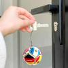 Keychain Pendant Mini Football Shape Team Logo Keychain Portable Decompression