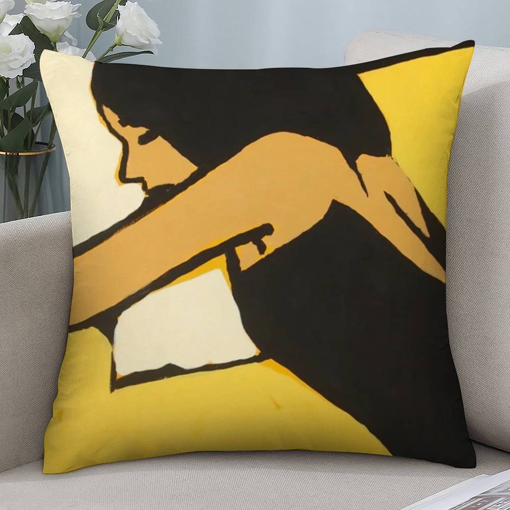 Artistic Life Woman Pillow Case Short Plush Double-sided Print Square Throw Pillow Covers Sofa Home Cushion Decor
