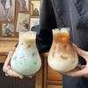 6 Stück Bubble Glas Ins Netz Rotes Café Kaffeetasse Hitzebeständige Wasserbecher Eiskaffee Americano Kaffeegetränk Saftbecher