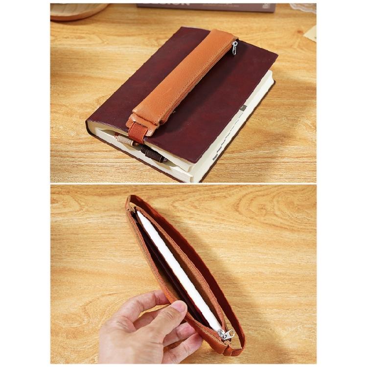 Leather Stylus Sleeve Portable Capacitive Pencil Case with Adjustable Elastic Band for Tablet Notebook Planner Folder