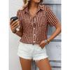2026 Spring/Summer New Women's Loose Short-Sleeve Pocket Casual Plaid Shirt