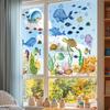 Ocean Theme Window Clings Watercolor Sea Animal Glass Stickers Under The Sea Party Window Decals for Home Office Party Decor