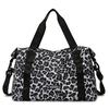 Large Capacity Women's Sports Fitness Bag Leopard Print Design Weekender Overnight Bag Portable Business Travel Bag
