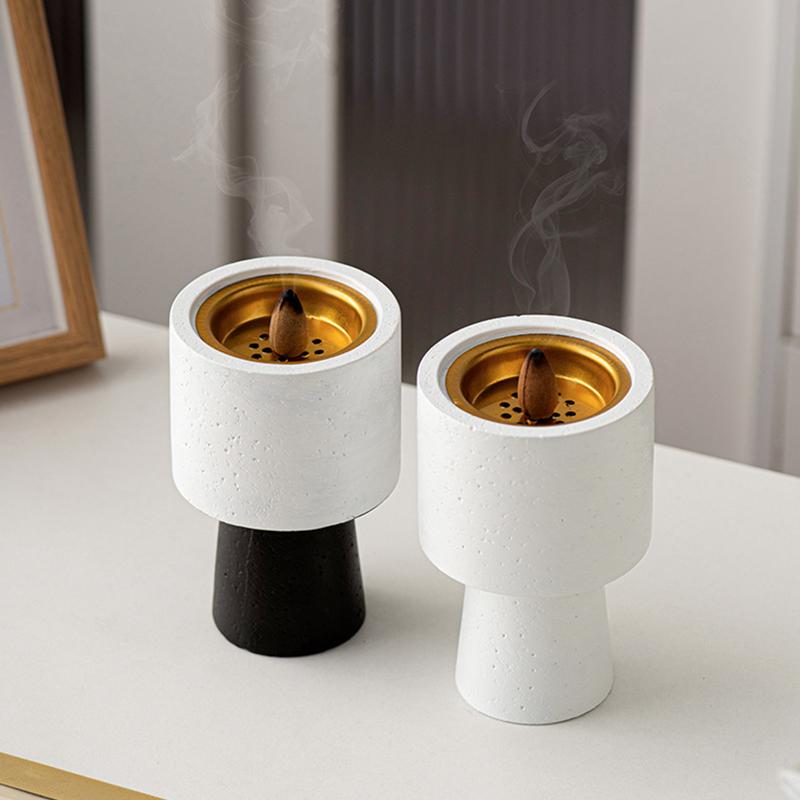 1PC Color Block Unique Cement Ambience Handheld Decorative Solid Color Ornament Aromatherapy Stove Desktop Tabletop Home Supplies