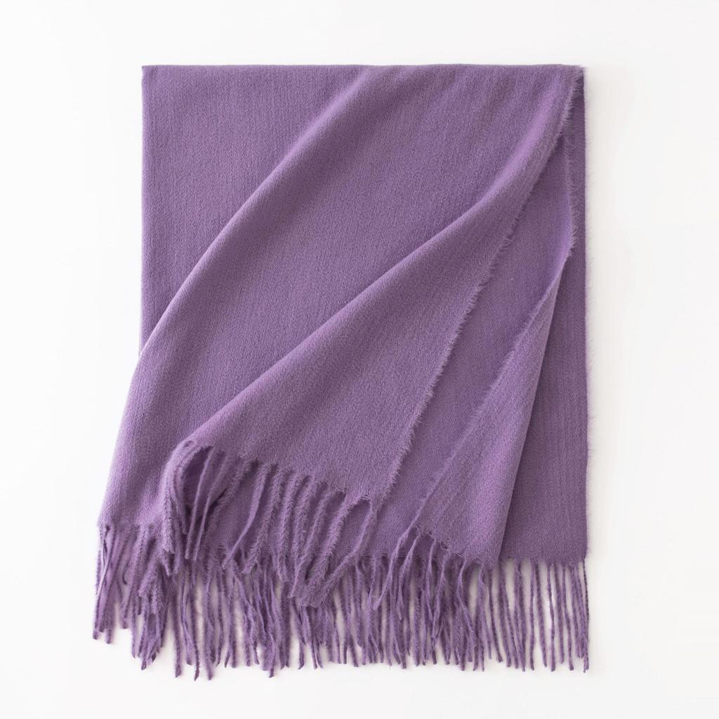 Cashmere Feel Solid Color Women's Imitation Cashmere Scarf Spring Atmosphere Korean Style Versatile Mid Length Shawl Scarf