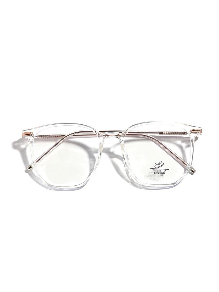 Xunge Retro Tea-Colored Flat Lens Glasses for Women