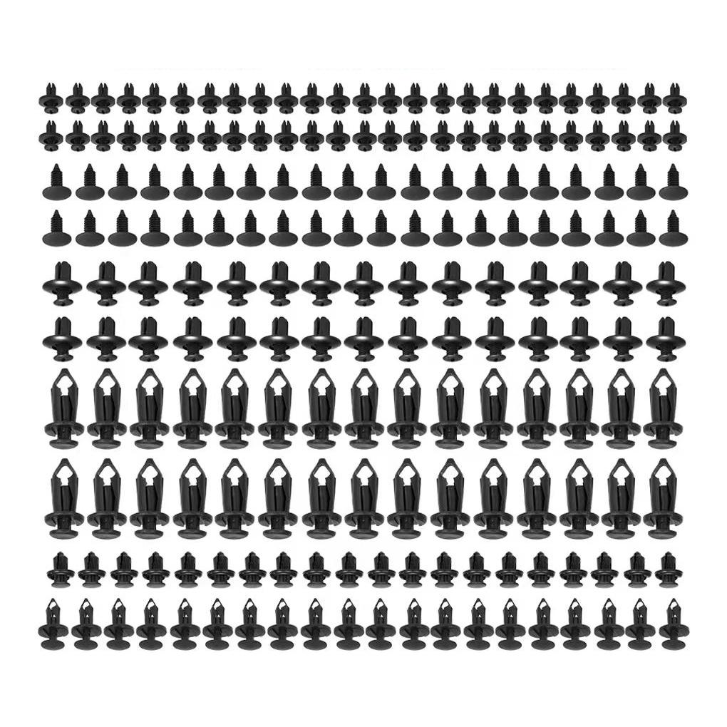 190pcs Auto Fastener Clips Mixed Car Clips 6 Size Retainer Rivet Door Panel Fender Liner Bumper Fender Trim Car Accessories