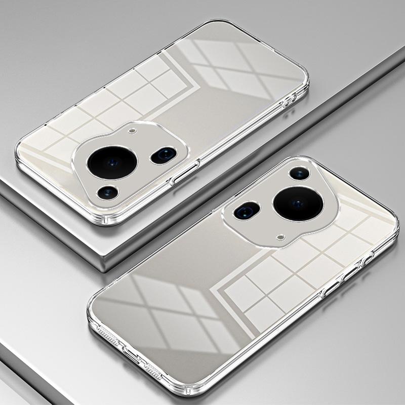 

For Huawei Pura 70 Ultra Case TPU Shockproof Clear Phone Cover Electroplating Frame Transparent