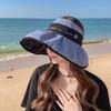 Big head circumference vinyl empty top hat women's summer straps versatile face small sunscreen hat UV protection sun hat