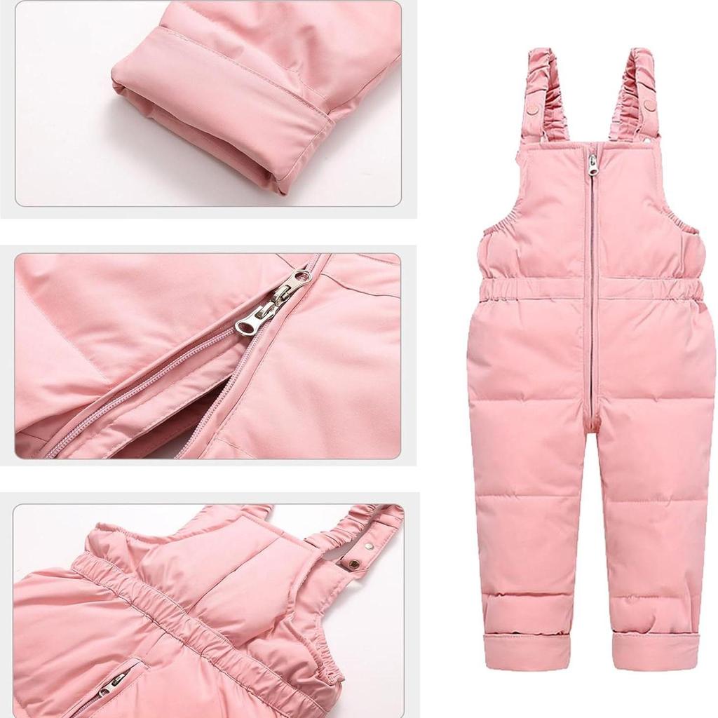 Baby Snowsuit Set, Toddler Winter Down Jacket and Pants, 90% Duck Down, Waterproof Windproof Hooded Coat for Kids