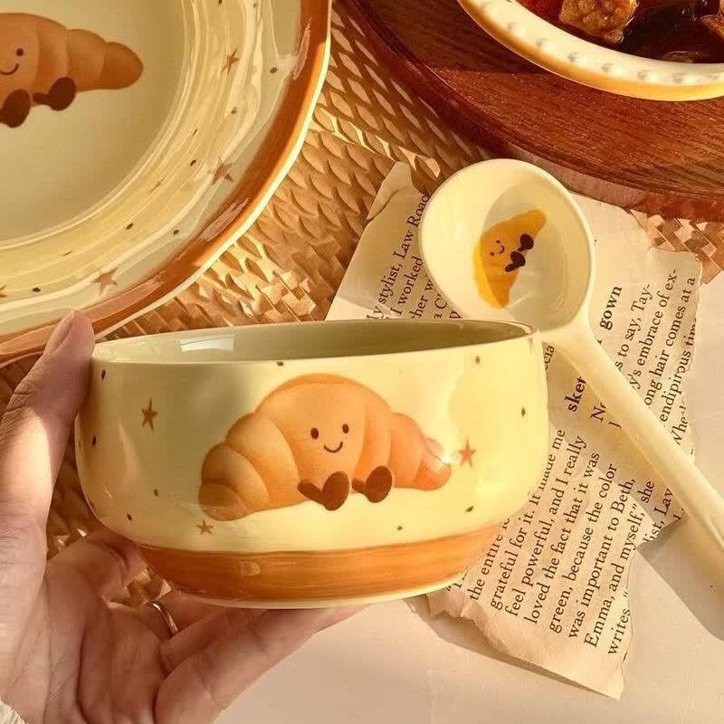 Круассан с фруктом помело Милая керамическая миска