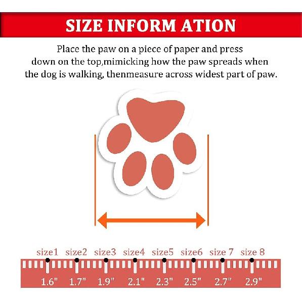 CovertSafe& Dog Boots for Dogs Non-Slip, Waterproof Dog Booties for Outdoor, Dog Shoes for Medium to Large Dogs 4Pcs with Rugged Sole Black-Red